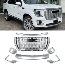 For GMC Yukon Denali 2021-2024 Galvanized Silver Front Bumper Hood Grille Trim