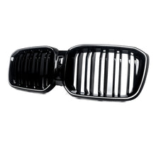 For 2022-2024 BMW X3 X4 G01 G02 W/LED Dual Line Front Kidney Grille Gloss Black