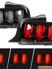 Smoked LED Tail Lights For 2005-2009 Ford Mustang Rear Brake Lamps w/ Sequential Signal