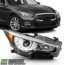 Right Side For 2014-2022 Infiniti Q50 w/o AFS DRL Projector Headlight Headlamp - Passenger