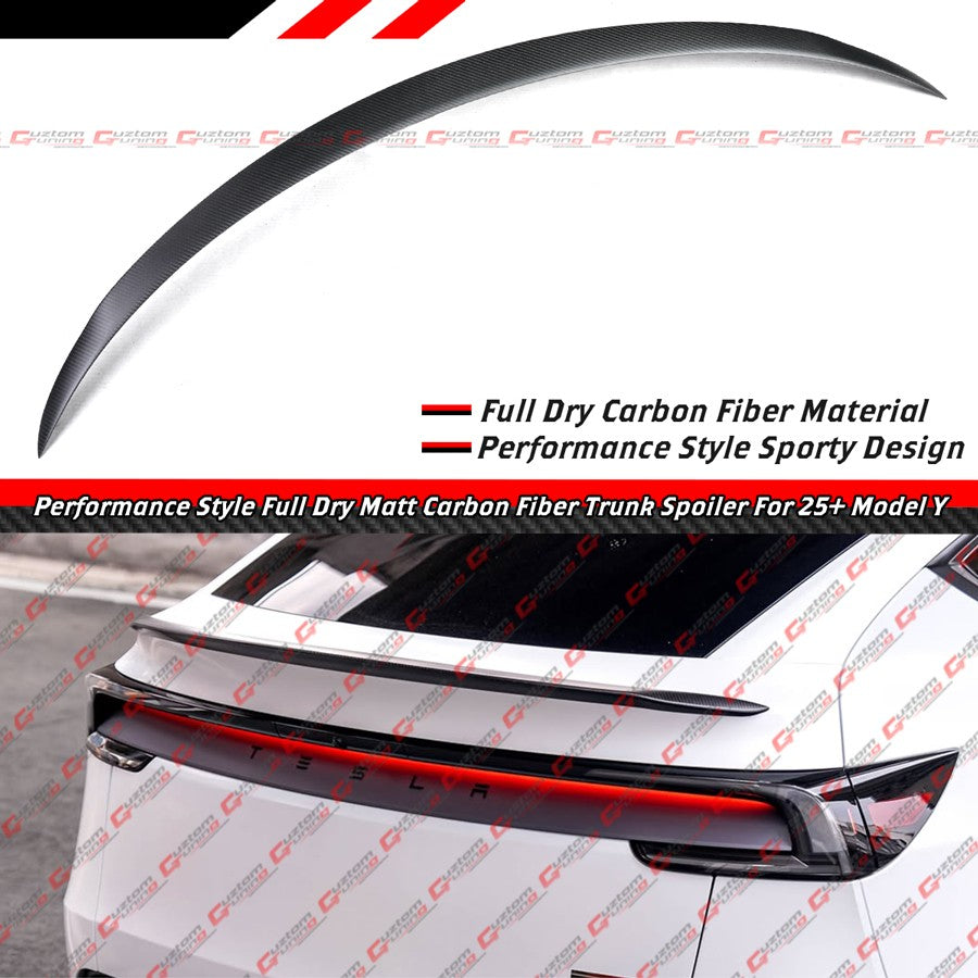 Model Y Performance Rear Spoiler Matte Dry Carbon Rear Spoiler - For Tesla Model Y Juniper Performance ...