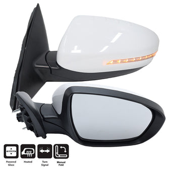 6Pin Right&Left For Kia Optima 2014-2016 Side Mirror White Heated W/Turn Signal Light Manual Folding