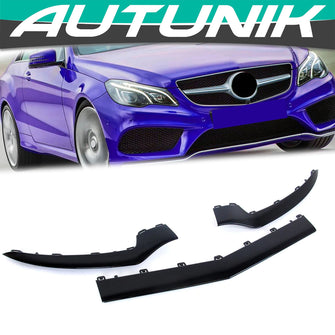 Gloss Black Front Splitter Molding Trims For Mercedes W207 C207 Coupe AMG 2014-2017