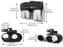 （Only Sline）For Audi A6 S6 C8 2019-2025 Rear Bumper Lip Rear Diffuser Gloss Black + Chrome Exhaust Tips