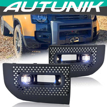 Front bumper Led Fog Lamp + grille cover For 2020-2024 Land Rover Defender L663