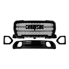 For 2019-2022 GMC Sierra 1500 Denali Front Bumper Grille Lower Plate  Fog Light Bezel Kit Black