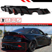 Gloss Black For 2014-2016 Lexus IS250 IS350 CTM Design Rear Bumper Diffuser w/ LED Light