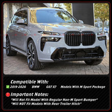 For 2019-2025 BMW X7 G07 M50i M60i Gloss Black Rear Bumper Diffuser Kit + V Style Roof Spoiler