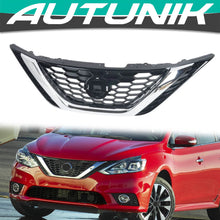 Chrome Black Front Bumper Upper Grille For Nissan Sentra 2016-2018