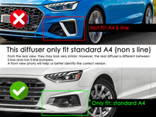 Gloss Black Rear Diffuser w/ Exhaust Tips For 2020-2025 Audi A4 B9.5 Non S-Line