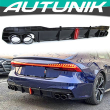 Gloss Black Rear Diffuser Exhaust Tips For AUDI A7 C8 S-line S7 2019-2024 di180