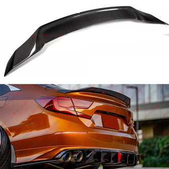 For 2018-2022 Honda Accord R-Style Real Carbon Fiber Rear Trunk Highkick Spoiler Wing