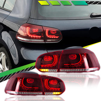 VLAND LED Tail Lights Assembly Brake Lamps Turn Signal for Volkswagen Golf 6 2010-2014