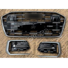 Chrome Front Grill & Fog Light Cover Grille for Audi A6 C8 Sline S6 2019-2024