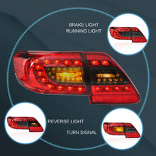 Red LED Tail Lights For 2011-2013 Toyota Corolla Replacement Rear Lamps Pair