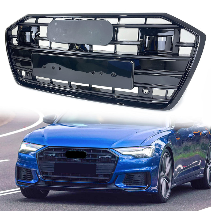 thumbnail image 2 of Glossy Black RS6 Style Front Grille Emblem - Fits A6 S6 RS6, Direct Replacement 2 of 6