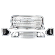 8pcs Chrome Front Upper Grille Lower Grill Fog Light Bezel Kit for 2019-2022 GMC Sierra 1500 Denali