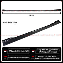 For 2024-2026 Ford Mustang S650 GT Coupe V2 Winglet Black Side Skirt Extension Splitter