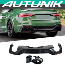 RS5 Style Gloss Black Rear Diffuser + Oval Exhaust Tips For Audi A5 S-line S5 B9.5 2020-2024