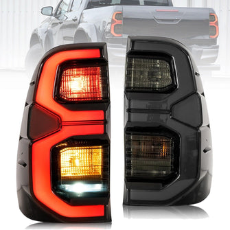 Full LED Smoked Lens Tail Lights For Toyota Hilux 2015-2020 Rear Lamps