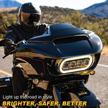 LED Dual Headlight w/ DRL Ring Fit For Harley Road Glide Special Limited CVO Ultra 2015+