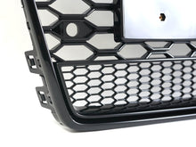 RS6 Look Badgeless Honeycomb Grille For Audi A6 S6 C7 2016–2018 Gloss Black