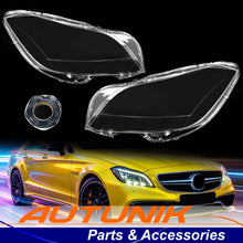 Pair Headlight Lens Cover For 2012-2014 Mercedes CLS350 CLS500 CLS550 CLS63 AMG W218 Pre-LCI