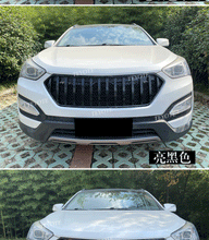 Chrome / Black Front Bumper Upper Grille Mesh Grill fit for Hyundai Santa Fe 2013-2016