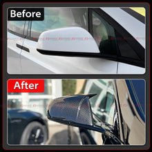 For 2016-2025 Tesla Model X Direct Add-On Full Carbon Fiber M Horn Style Side Mirror Caps Covers