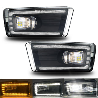 Fog Lights LED Lamps For 2007-2014 Chevy Silverado Avalanche Suburban Tahoe+DRL