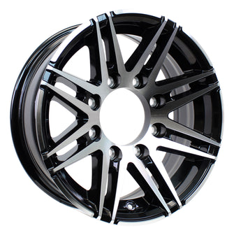 16" X 6" Aluminum Spoke Trailer Wheel 8 Lug On 6.5 Center Black Inlay  16inch Rim