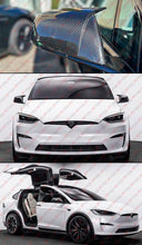For 2016-2025 Tesla Model X Direct Add-On Full Carbon Fiber M Horn Style Side Mirror Caps Covers