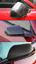 For 2024-2025 Ford Mustang Dry Carbon Fiber Side Mirror Cover Cap Overlay W/ Light