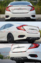 For 2016-2021 Honda Civic Sedan Silver Rear Bumper Diffuser W/ Decorative Exhaust Tip