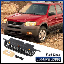 Black Front Bumper Upper Grille w/ LED Lights Fits For 2001-2004 Ford Escape / Kuga