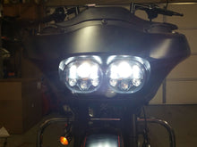 5.75" Dual LED Projector Headlight Black+Chrome Fit Harley Road Glide FLTR 1998-2013