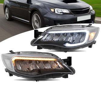 LED Headlights for Subaru WRX STI 2008-2014 with Animated DRL