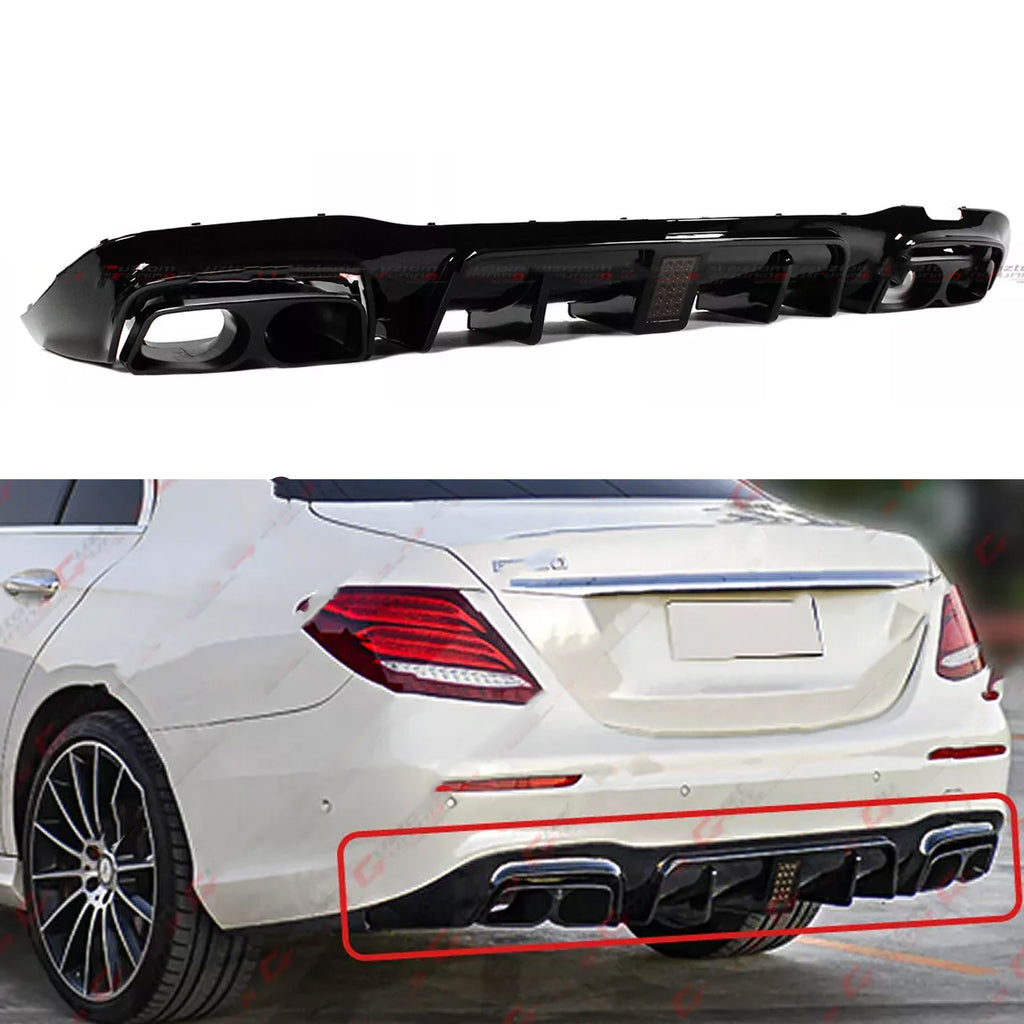 Smoke LED Diffuser w/ Black Exhaust Tips - For Mercedes W213 E-Class ...