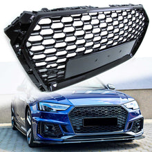 Gloss Black RS4 Style Grill Fits 2017-2019 Audi A4 S4 S-line Front Bumper Grille Grill