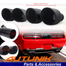Staggered Black Quad 4.5" Out 3" In 304 Stainless Steel Exhaust Tips Dual Wall