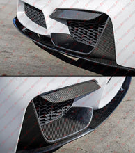 For 2015-2019 BMW F80 M3 F82 M4 Carbon Fiber MP Style Front Lip + Bumper Upper Fang Trim