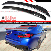 Carbon Fiber Rear Window Roof Spoiler + Trunk Spoiler Wing For 2017-2023 BMW F90 G30