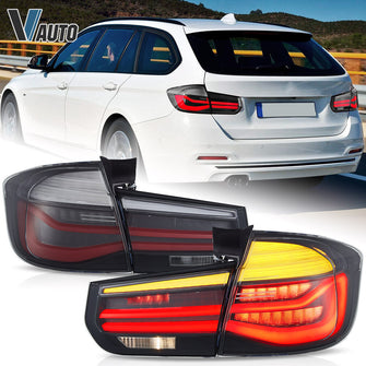 Pair Smoked LED Tail Lights w/ Sequential Signal For BMW 3-Series F31 Touring 2012–2018