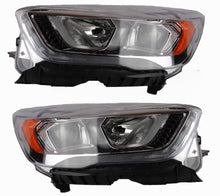 Halogen Headlights Assembly Chrome with LED Accent for Ford Escape 2017-2019