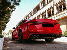 （Only Sline）For Audi A6 S6 C8 2019-2025 Rear Bumper Lip Rear Diffuser Gloss Black + Chrome Exhaust Tips