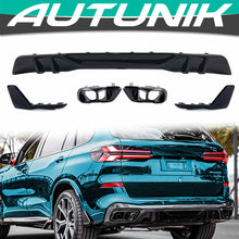 Gloss Black Rear Diffuser w/ Exhaust for BMW X5 G05 M Sport 2019-2023