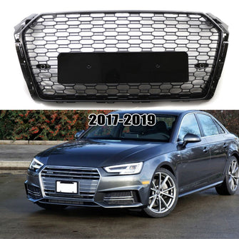 For Audi A4 S4 B9 2017-2019 Front Bumper Grille Honeycomb Mesh Grill RS4 Style