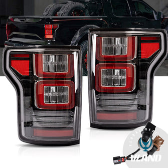 LED CLEAR Rear Tail Lights For Ford F150 F-150 Pickup 2015-2020 W/Red Turn Signal Lights