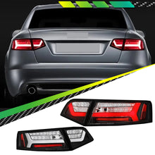 Black LED Tail Lights for 2009-2011 Audi A6 C6 Rear Lamps