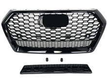 For Audi Q5 Non S-line 2018-2020 Gloss Black Front Honeycomb Mesh Grill+Fog Lamp Cover Bezels